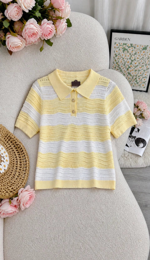 Blusa Gola Polo Amarelo - Moda Evangelica