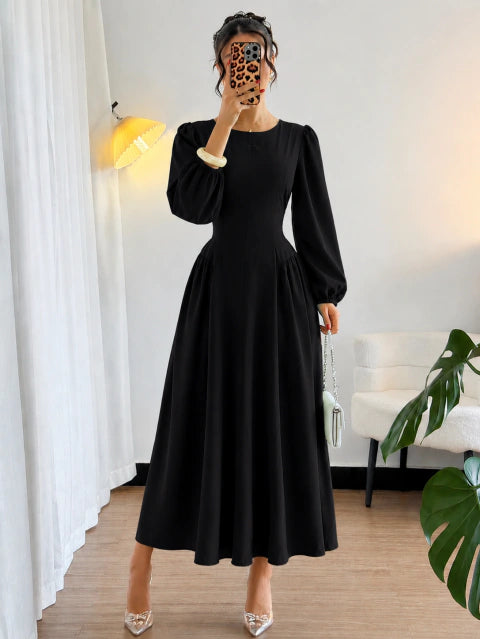 Vestido Clássico ML Preto - Moda Evangelica