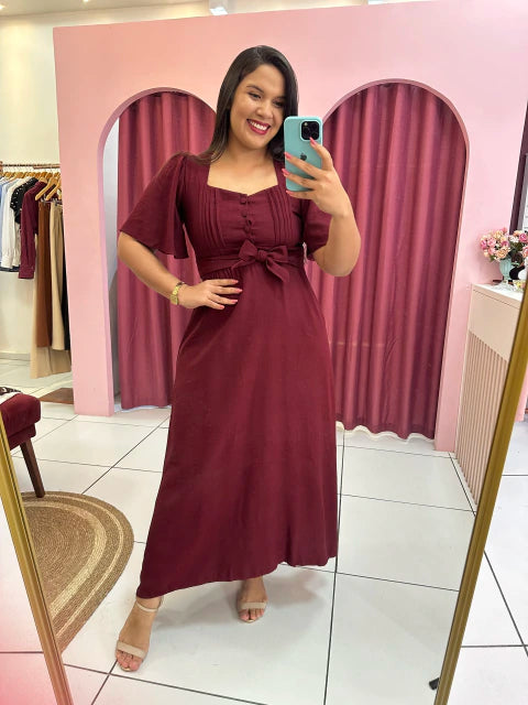 Longo Juliana Vinho - Moda Evangelica