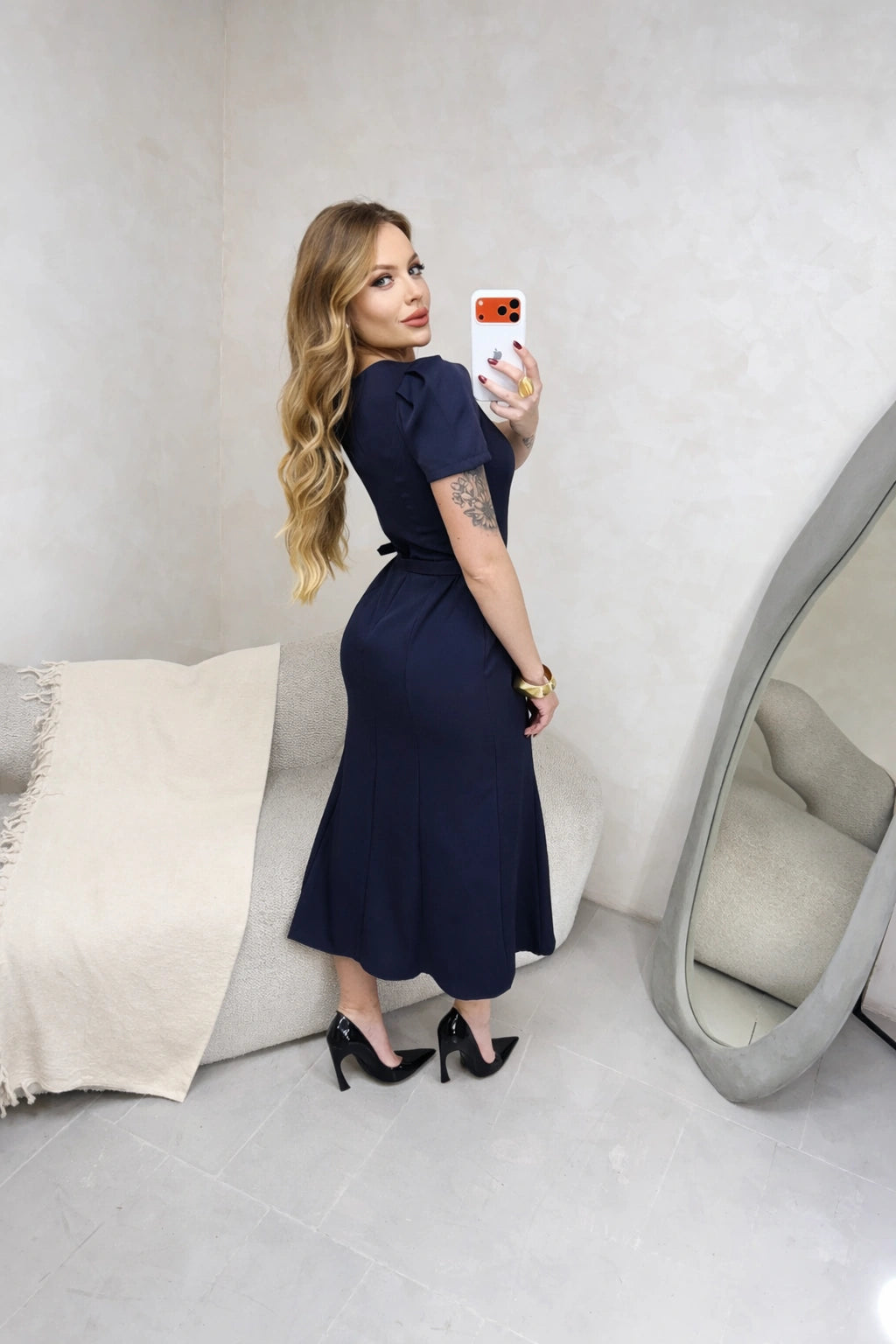 Vestido Giovana Azul Marinho