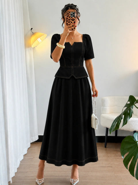 Vestido Sensorial Preto - Moda Evangelica