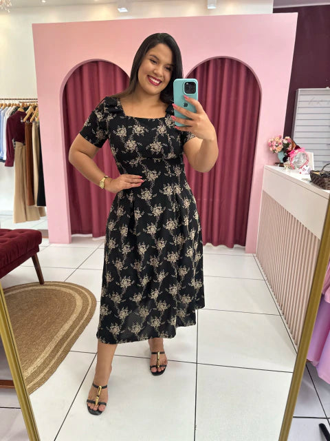 Vestido Paula Preto - Moda Evangelica