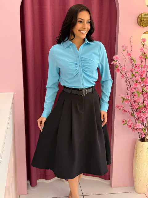 Saia Godê Preta - Moda Evangelica